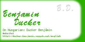 benjamin ducker business card